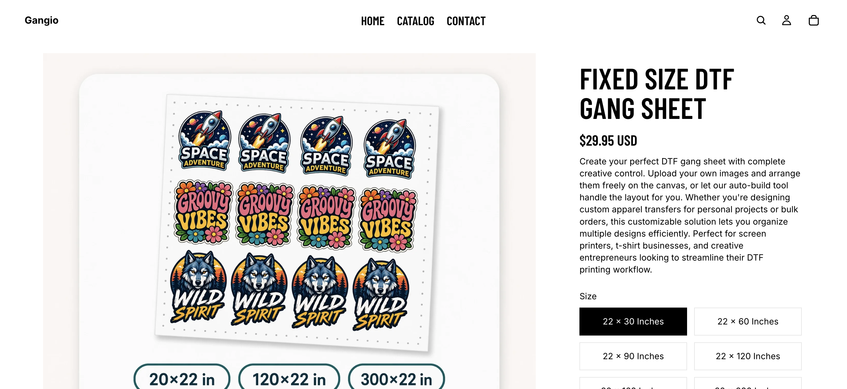 Fixed Size product preview
